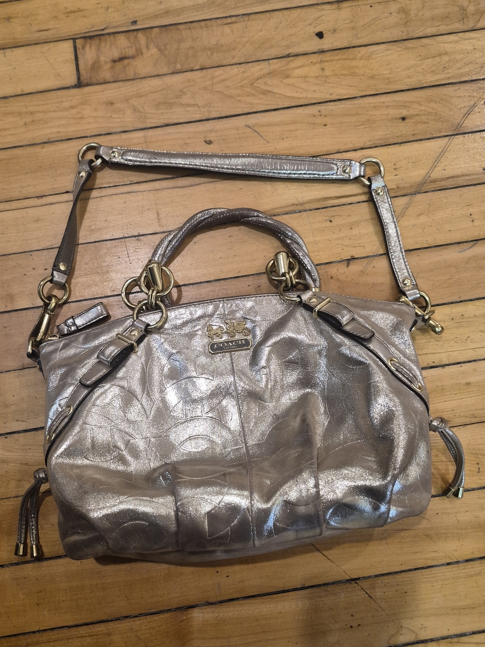 Coach Madison Sophia Metallic Leather Satchel